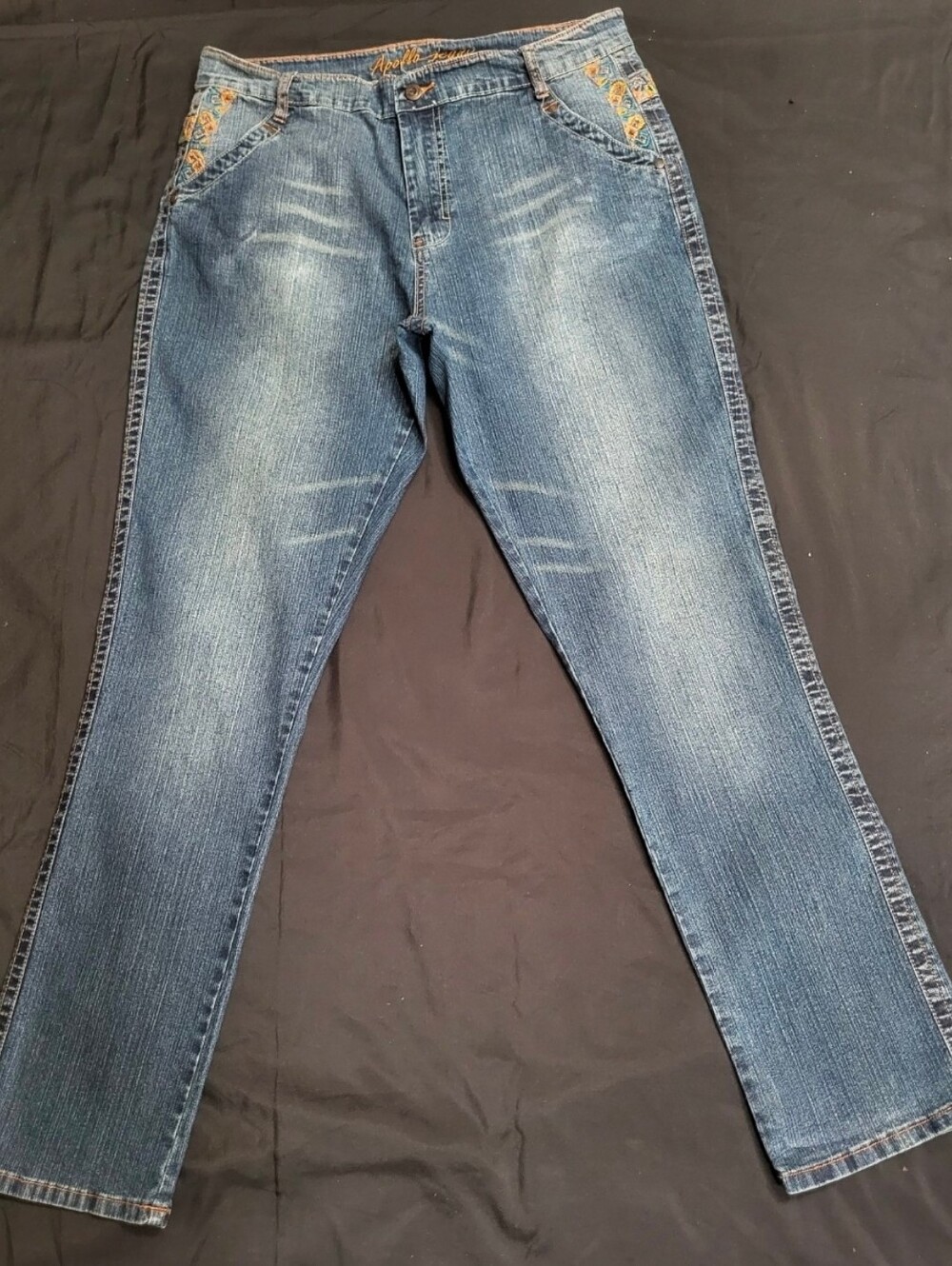 Apollo Jeans Blue Embroided Jeans Women Size 15/16